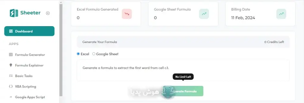 Excel Formula Writing with AI